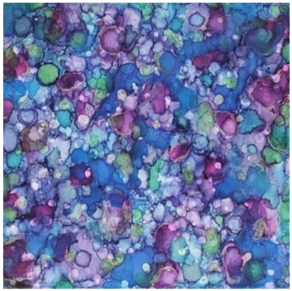 Hand Crafted Abstract Design 12x12 Inches Canvas Picture - Picture 3 of 4